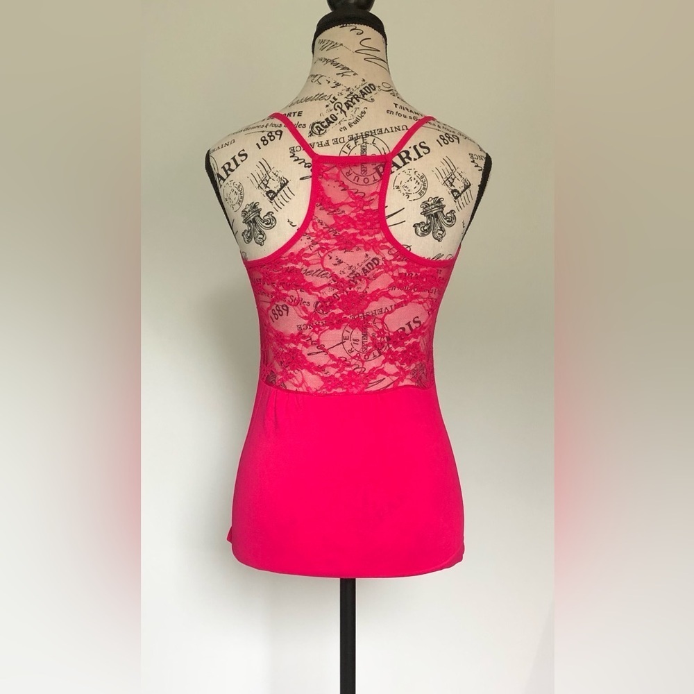 Hot Pink Lacy Racerback Camisole